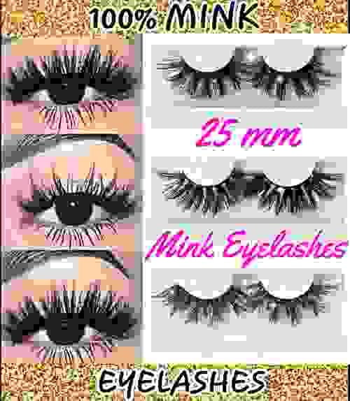 100% Mink Eyelashes 25mm 