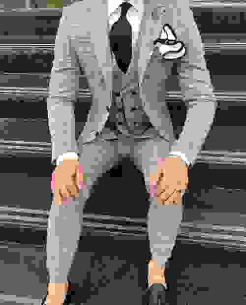 Grey Carré Poly Cotton Suit