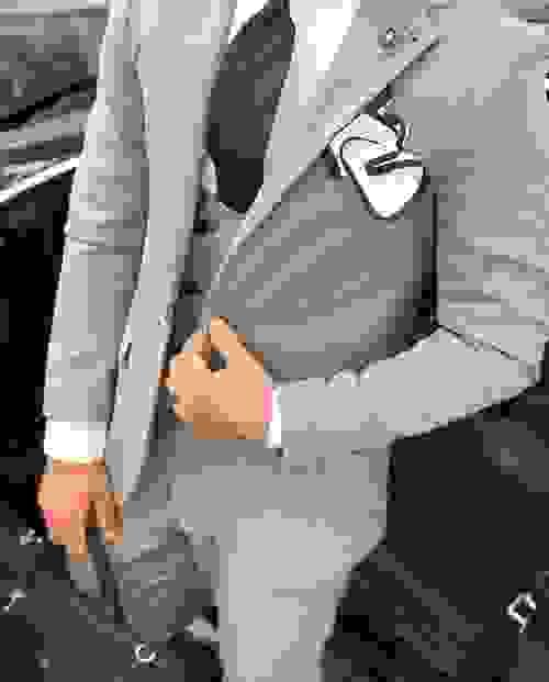 Grey Poly Cotton Suit