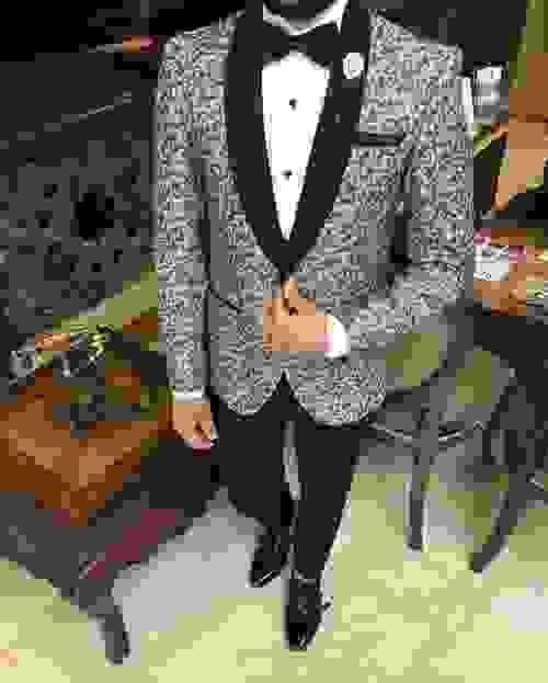 Black White Mosaic Suit