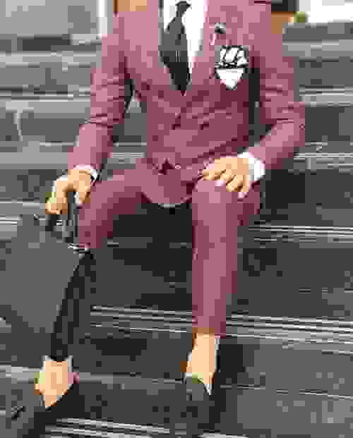 Burgundy Slim Fit Suit