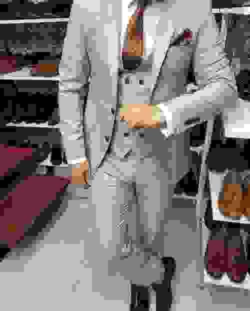 Light Grey Silver Suit