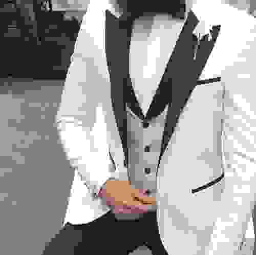 Classic White Black Suit