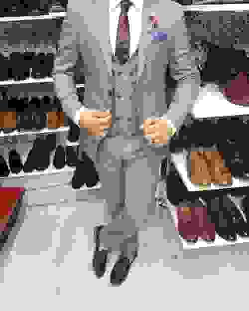 Light Blue White Dots Suit