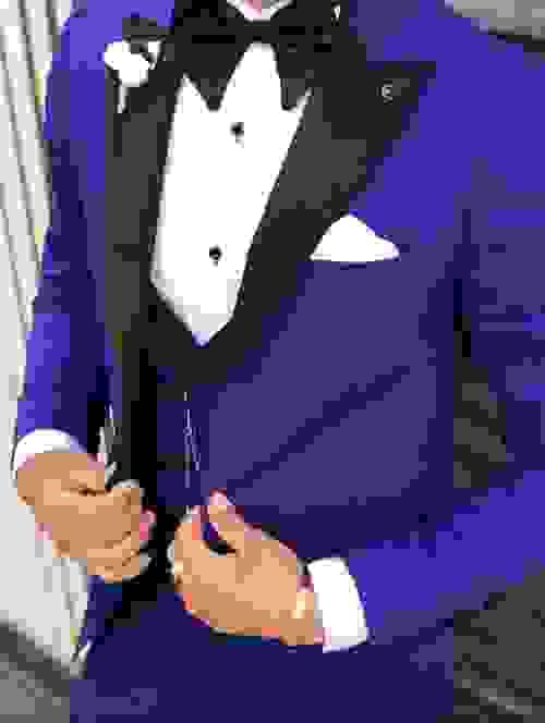 Blue Polyester Suit