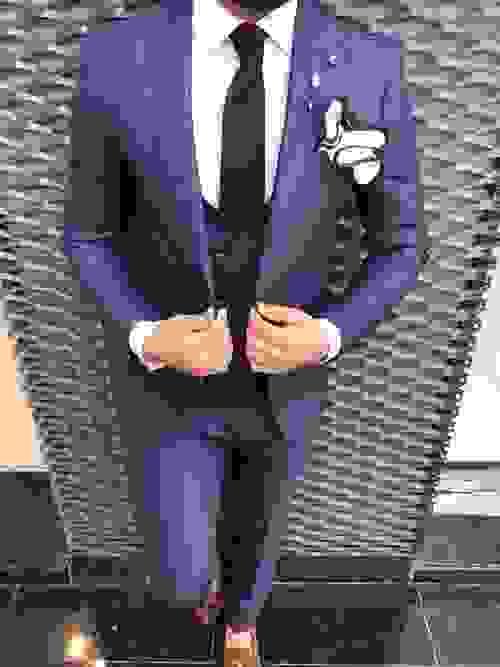 Navy Brown Combo Slim Fit Suit