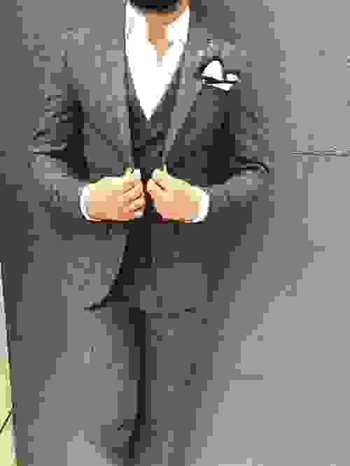 Light Grey Striped Slim Fit Suit
