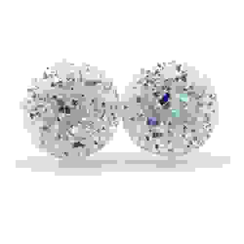 Opal White Titanium faux druzy post earrings