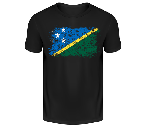 DISTRESS FLAG Solomon Islands mens t-shirt.