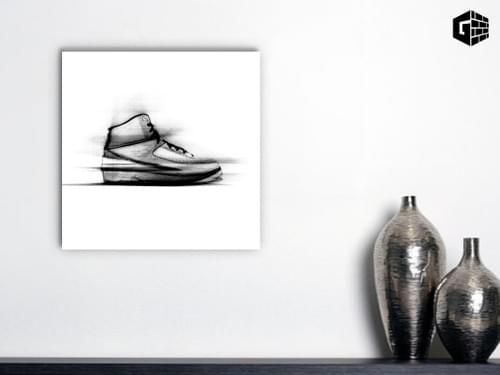 Air Jordan 2 Grayscale Pencil Canvas
