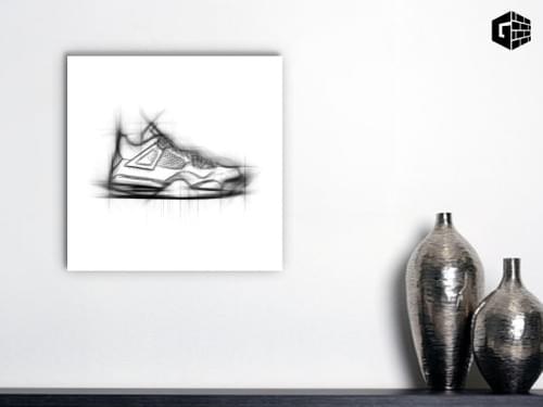Air Jordan 4 Grayscale Pencil Canvas