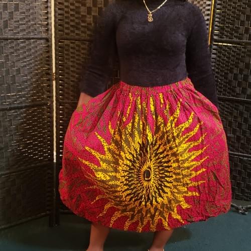 Midi Sun Skirt/Headwrap (Red)