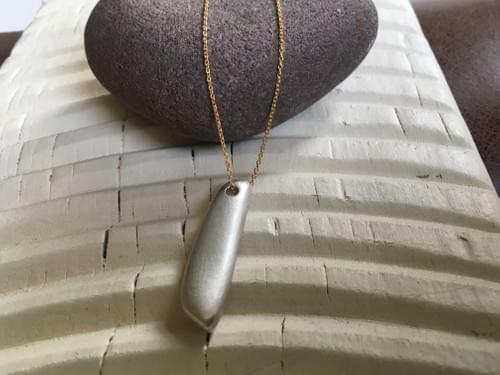 Infinity Long Silver Pendant - The Infinity Chunk of Love hung on gold-filled chain