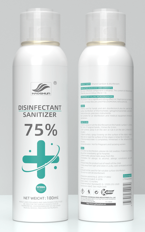 75 ETHANOL SANITIZER & DISINFECTANT 180ML