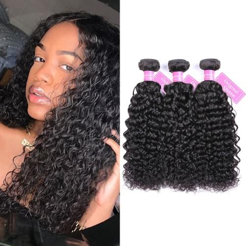 ORIGINAL QUEEN 9A Grade Brazilian Water Wave 3 Bundles Unprocessed Hair Extensions 8-28inches