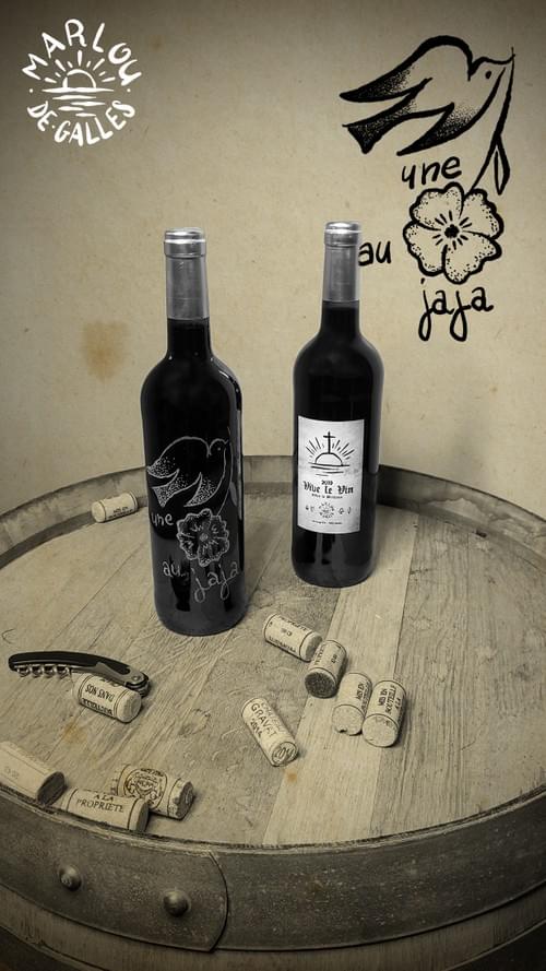 Une Pensée au Jaja - Bouteille gravée