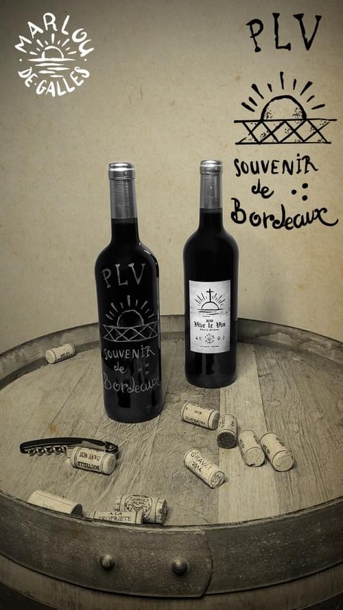 Souvenir de Bordeaux - Bouteille gravée