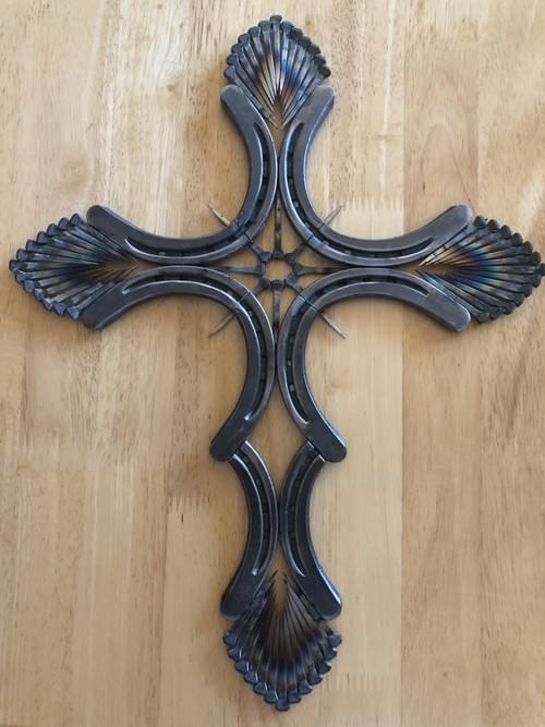 Sunburst Horseshoe & Nail Cross