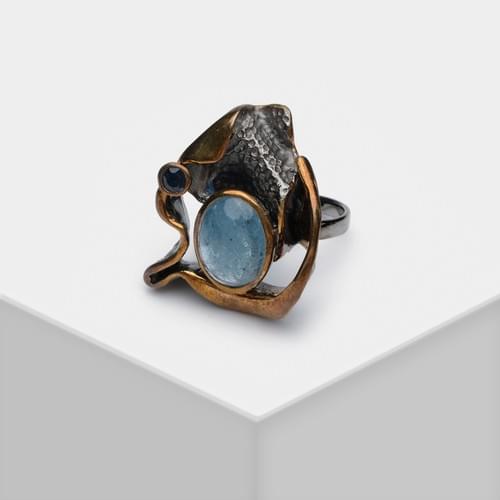 R00548 Aquamarine silver Ring