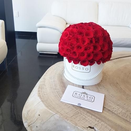 Box Perlas 130 rosas rojas