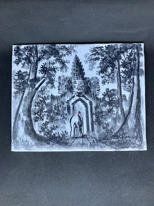 Tableau Jungle d'Angkor 25 x 20 cm (avec châssis)