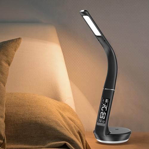 Goose LED Desk Lamp with Alarm Clock + Wireless Charger + Warm Night Light