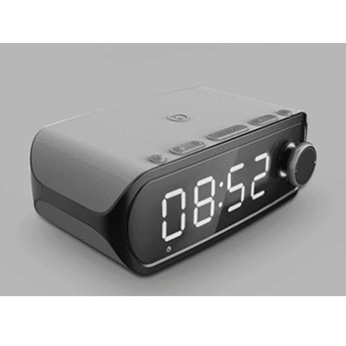 Clock -OP03 / 3-in-1 BT Speaker w/ 10W wireless charger 12/24hrs Dual Alarm Clock