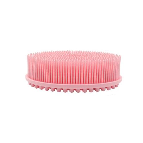 Crozzy Silicone Bath Body Brush Exfoliating Body Bath Shower, 2 in 1 Loofah & Scalp Massage（pink）