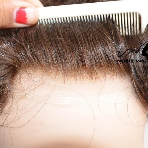 Stock Q6 natural hairline men's hair toupee