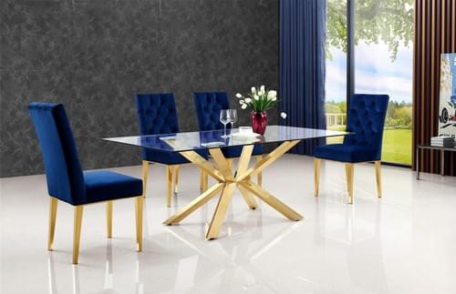 Gold X Leg Dining Table DT8118