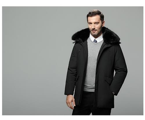 Dad’s 2020 winter new men's down jacket thickened warm middle-aged and elderly coat fur collar