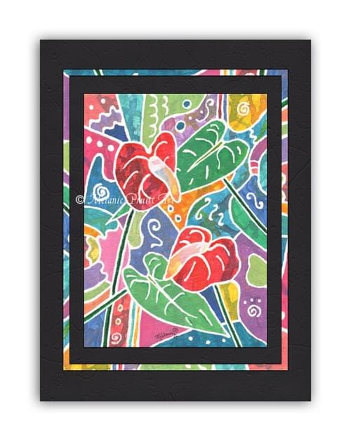 Ho'olaule'a Anthurium Graphically Enriched Metal Print