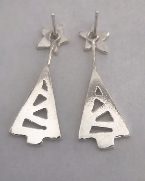 *One-of-a-kind* 2-in-1 traditional Christmas tree ear jackets & star studs