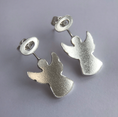 *One-of-a-kind* 2-in-1 traditional Christmas angel ear jackets & halo studs