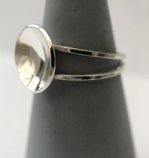 Silver Satellite Dish Ring - STYLE 4