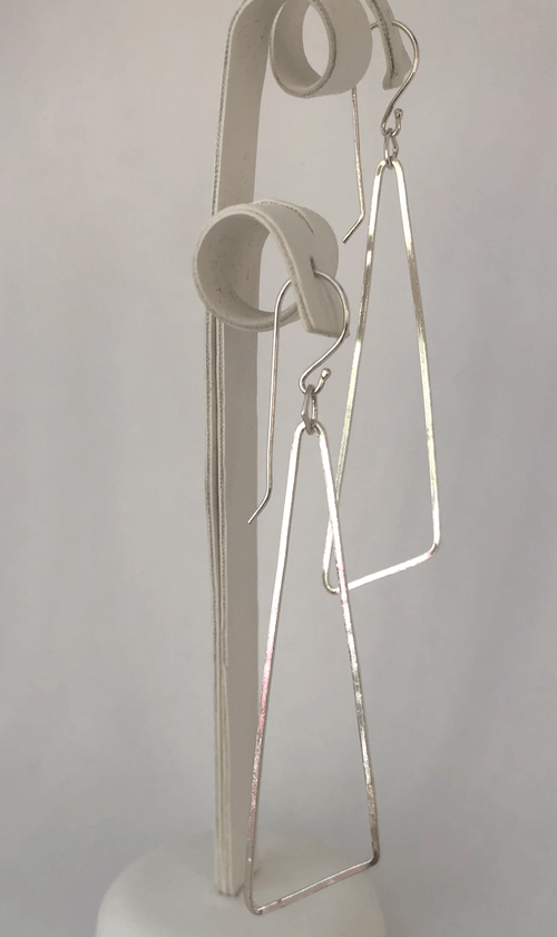 Long Drop Triangular Earrings