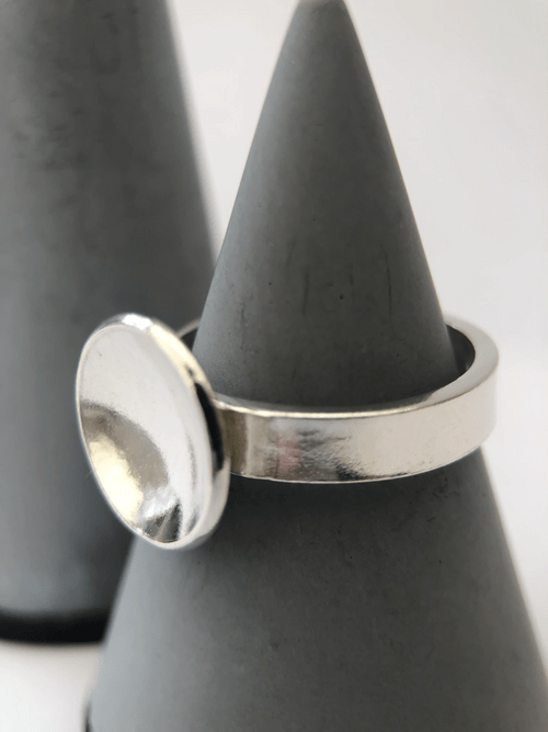 Silver Satellite Dish Ring - STYLE 5