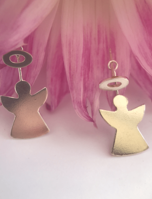 *One-of-a-kind* 2-in-1 modern Christmas angel ear jackets & halo studs