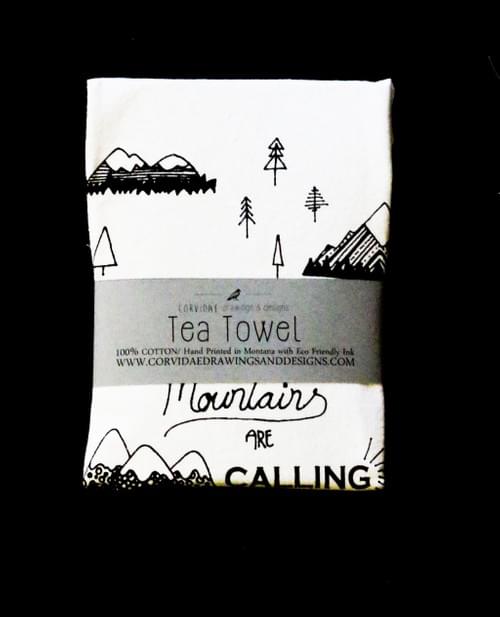 Mountains are Calling Tea Towel