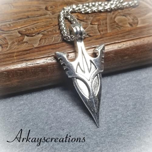 Silver Arrowhead Necklace, Edgy Mens Jewelry