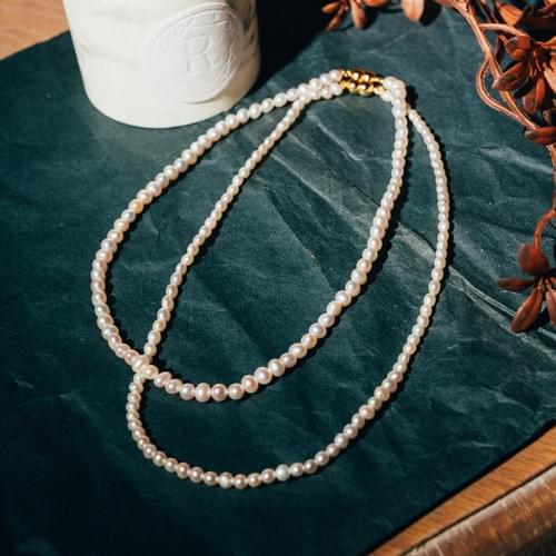 復古小白珍珠頸鏈 - Vintage white pearl necklace