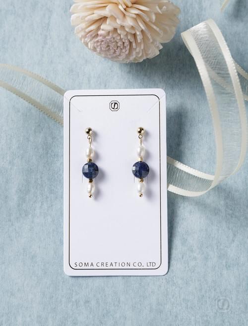 海王子 Freshwater Pearl Lapis Lazuli 珍珠 青金石 耳環
