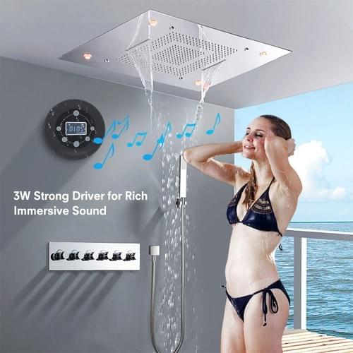 Shower Radio Bluetooth Speaker 5.0, HOTT Waterproof Wireless Bathroom
