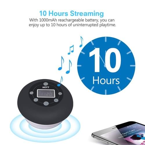 Shower Radio Bluetooth Speaker 5.0, HOTT Waterproof Wireless Bathroom