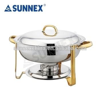 Set Of 3 Round 8.5 Litre Chafing Dish with Steel Lid//BUFFET DISH//FOOD WARMER