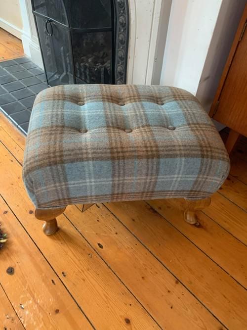 Tartan Queen Anne Leg Footstool