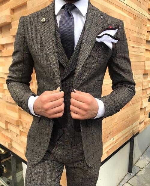 Light Brown Squared Suit