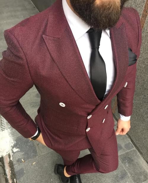 Burgundy Cotton Suit II