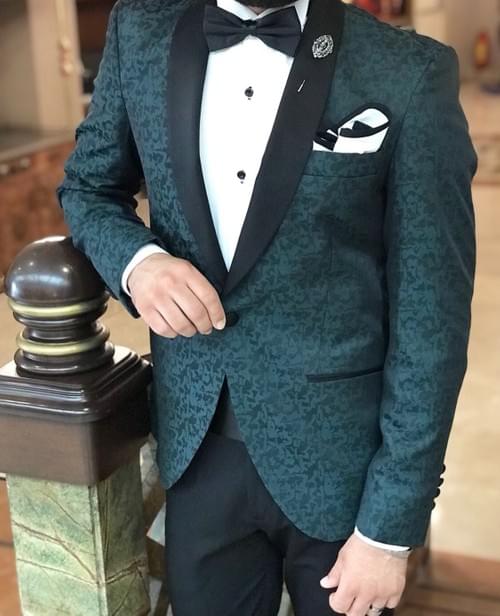 Dark Green Mosaic Suit