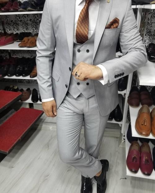 Light Grey Silver Suit